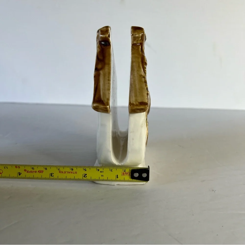 Vintage Ceramic Bird House Tree Forest Napkin or Mail Holder Cell Phone Storage